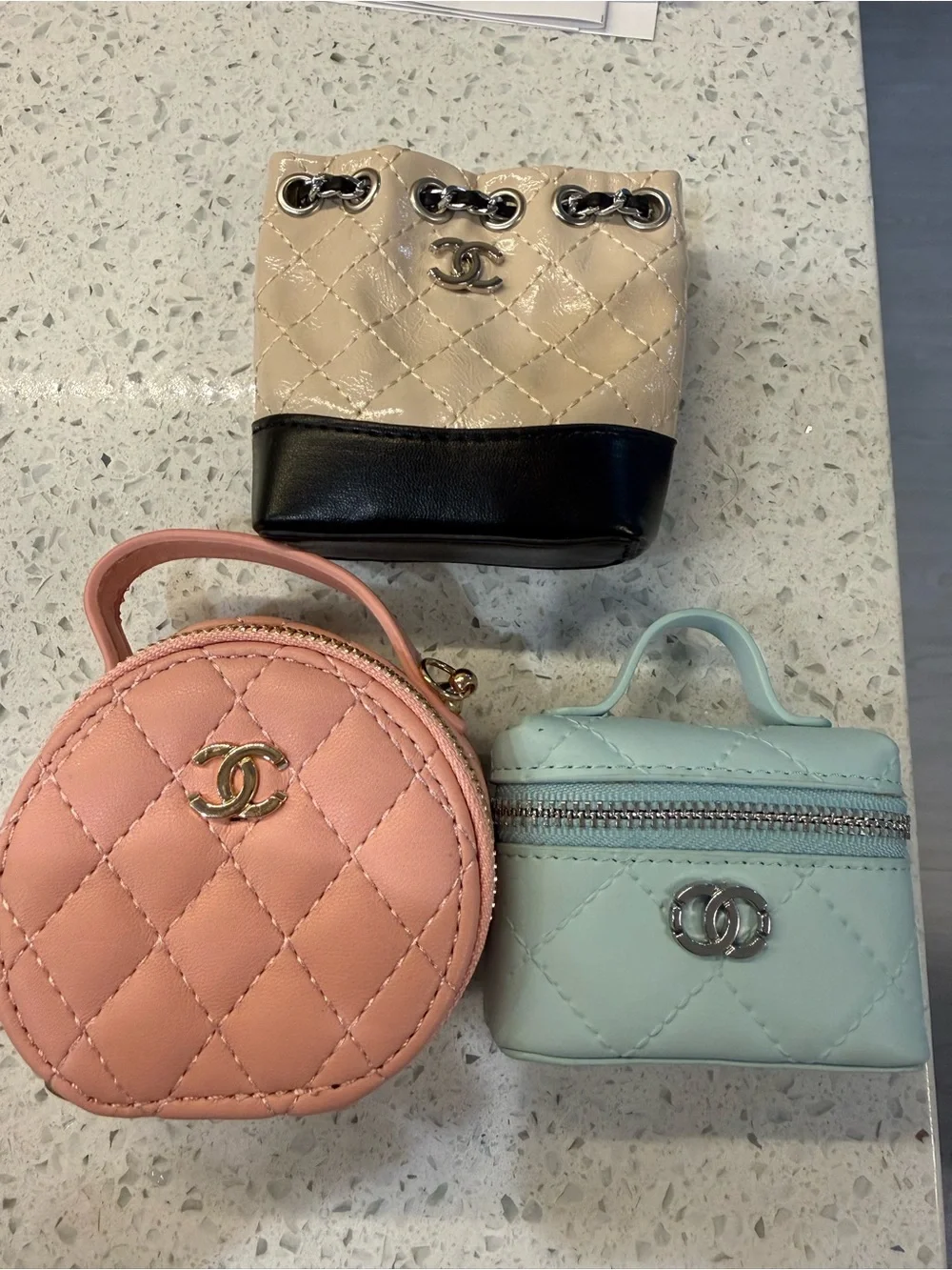Brand New Adorable Quilted Mini Bag Trio - See Details Below - Picture 1 of 14